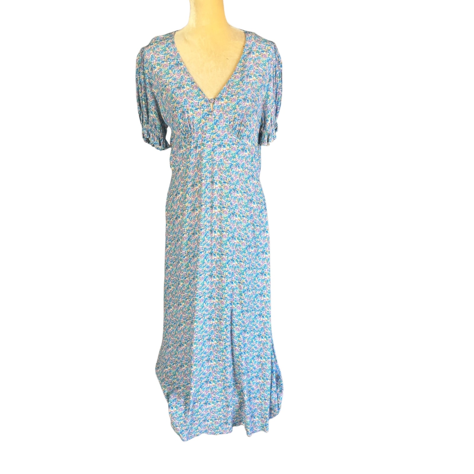 Ghost London Blue Floral Cottage Core Sundress Dress New Size Large — image 3 of 8